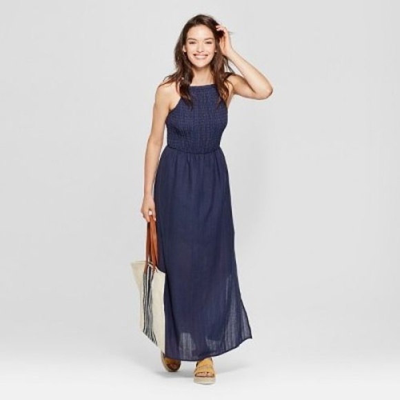 maxi dress navy blue